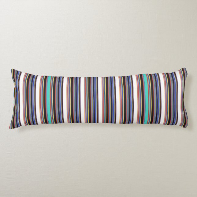 Cute black blue stripes body cushion (Front)