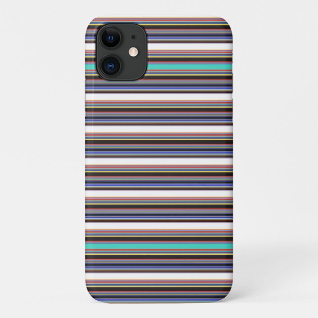Cute black blue stripes Case-Mate iPhone case (Back)