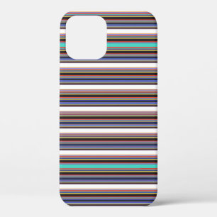 Cute black blue stripes iPhone 12 case