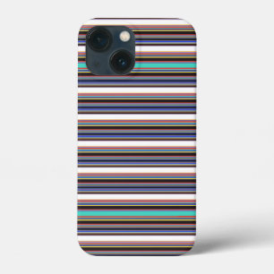Cute black blue stripes iPhone 13 mini case