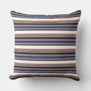 Cute black blue stripes cushion
