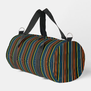 Cute black blue stripes duffle bag