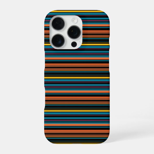 Cute black blue stripes iPhone case (Back)