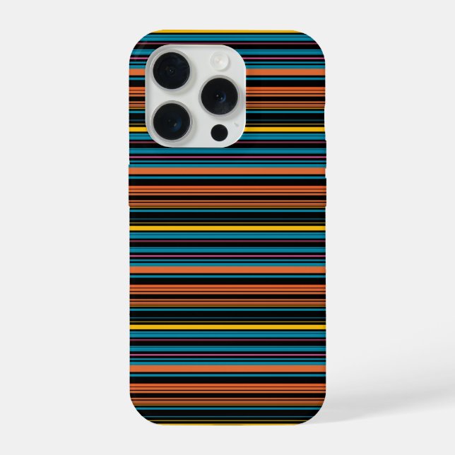 Cute black blue stripes iPhone case (Back)