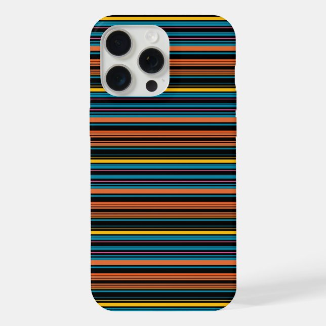 Cute black blue stripes iPhone case (Back)
