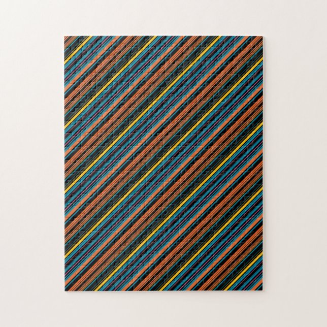 Cute black blue stripes jigsaw puzzle (Vertical)