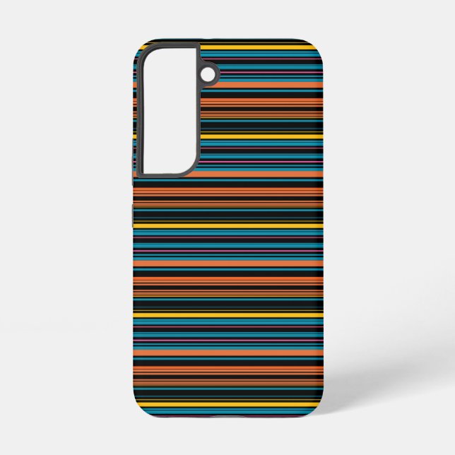 Cute black blue stripes samsung galaxy s22 case (Back)