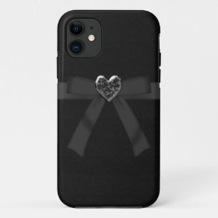 Cute Black Bow & Jewel Heart iPhone 5 Case