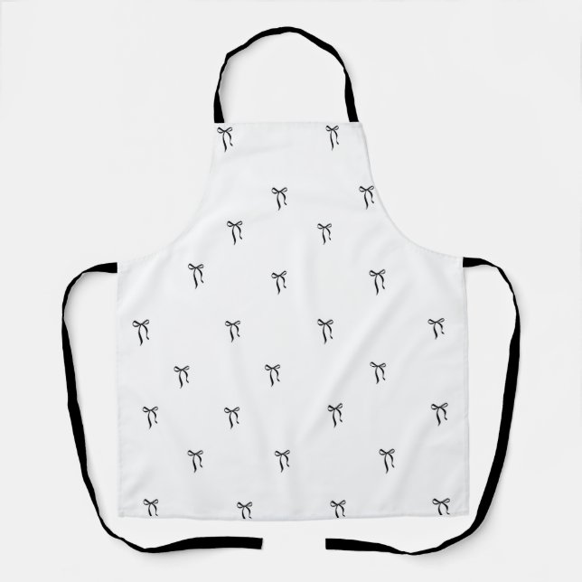Cute Black Bow Pattern Kitchen Apron (Front)
