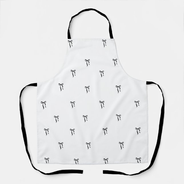 Cute Black Bow Pattern Kitchen Apron (Front)