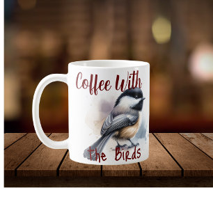 Cute Black/ Browns Coffee With The Birds Coffee Mug