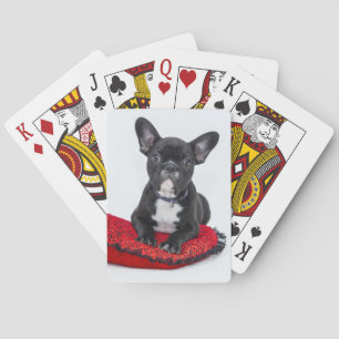 Cute Black BULLDOG Puppy Customisable Playing Cards