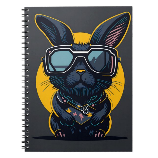 cute black bunny rabbit books sunglasses (Front)