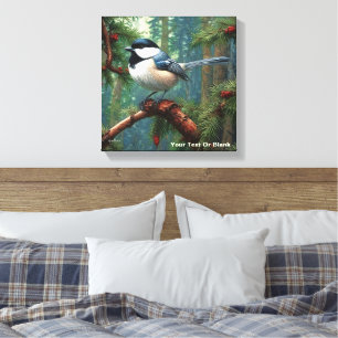 Cute Black-Capped Chickadee Canvas Print