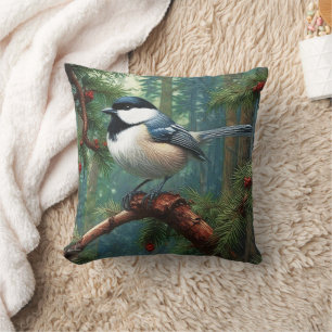 Cute Black-Capped Chickadee Cushion