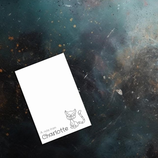 Cute black cartoon cat name post-it notes (Creator Uploaded)