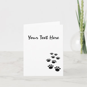Cute Black Cartoon Pet Paw Trail Invitation