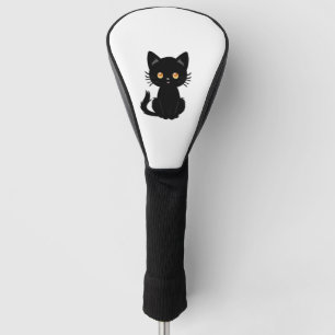 Cute Black cat  2 Golf Head Cover