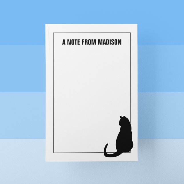 Cute Black Cat | Add Your Name Post-it Notes (Creator Uploaded)