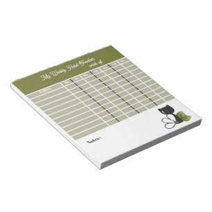 Cute Black Cat and flower – Personalised Notepad