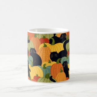 Cute Black Cat and Pumpkin Halloween Seamless  Coffee Mug