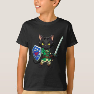 Cute Black Cat As Retro Video Game Character1 T-Shirt