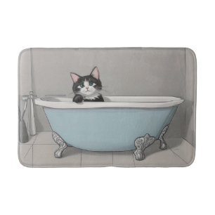 Cute Black Cat Bath Mat