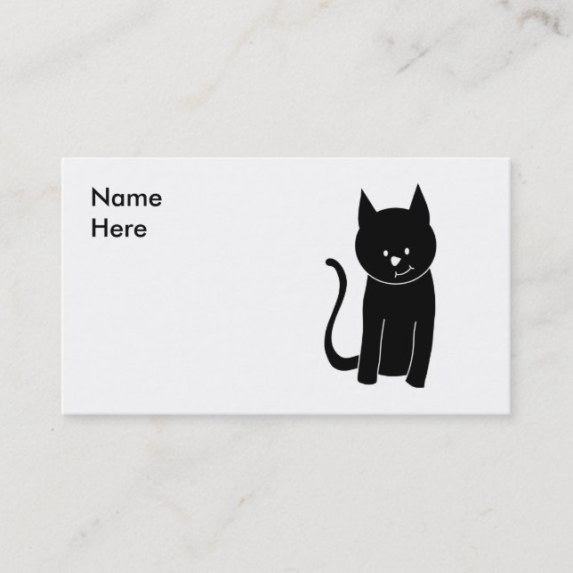Cute Black Cat Business Card (Front)
