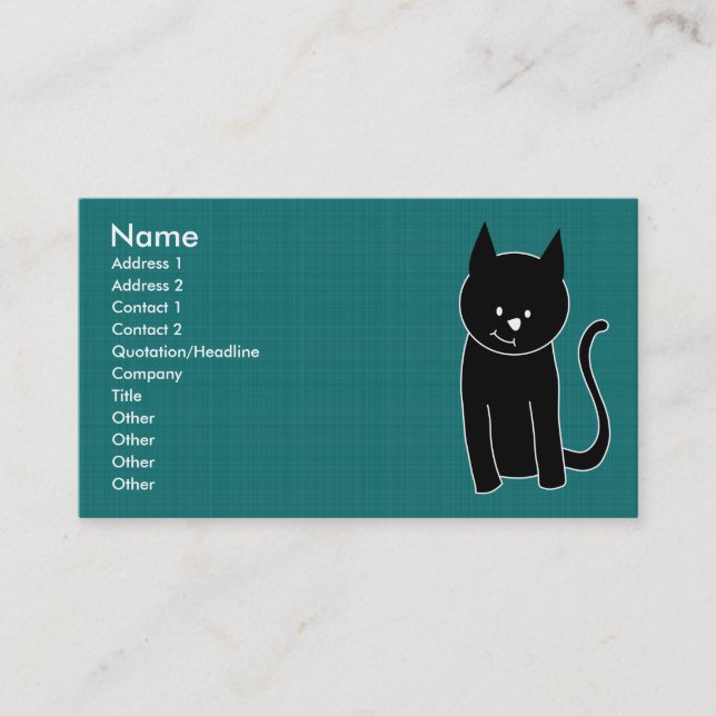Cute Black Cat Business Card (Front)