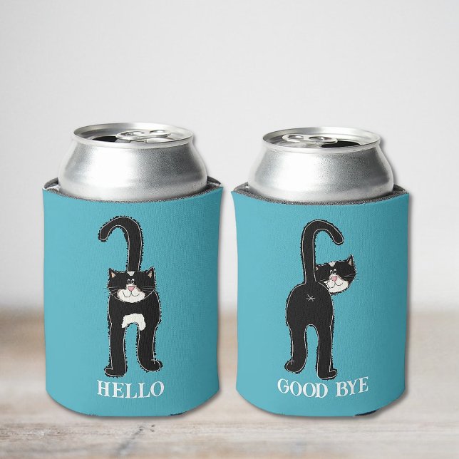 Cute Black Cat  Can Cooler (Creator Uploaded)
