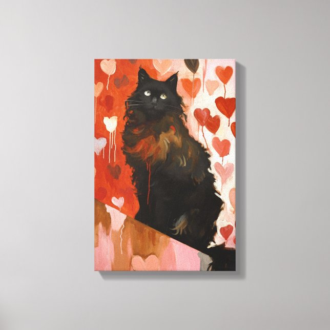 Cute Black Cat Canvas Print (Front)