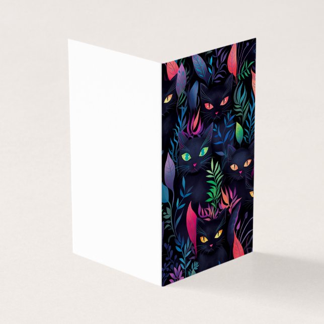 Cute Black Cat Card (Outside)