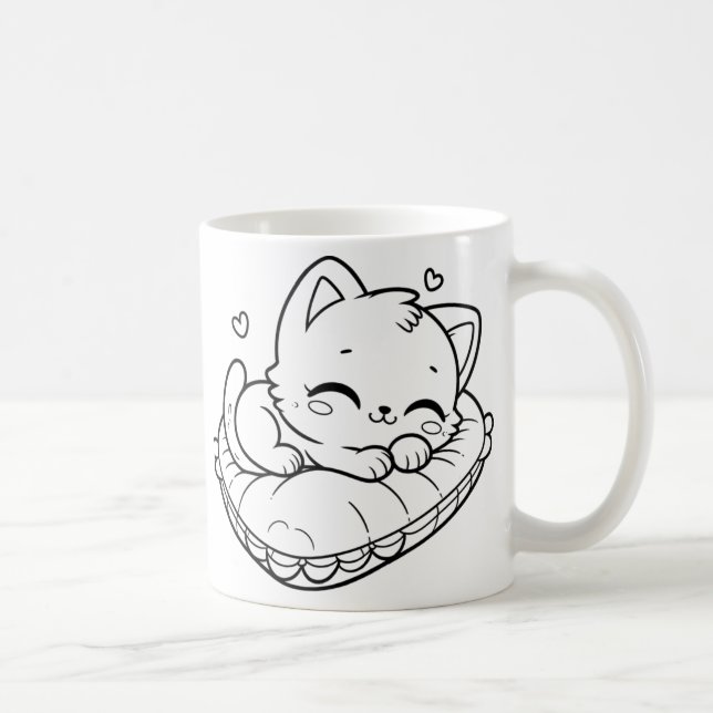 Cute Black Cat Coffee Mug (Right)