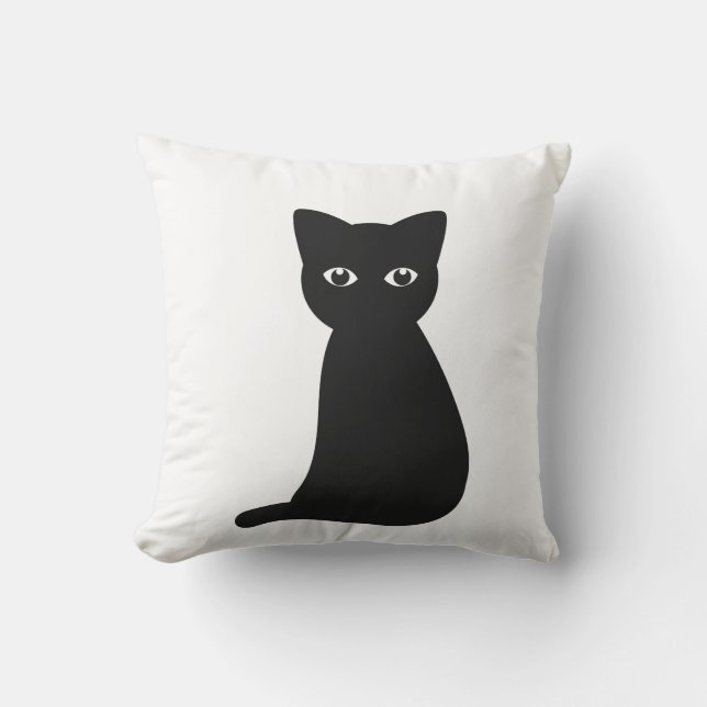 Cute black cat cushion (Front)
