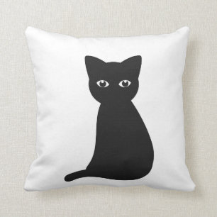 Cute black cat cushion