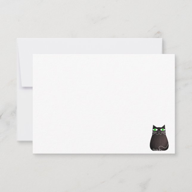 Cute Black Cat Custom Blank Card (Front)