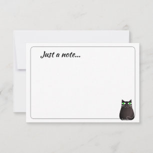 Cute Black Cat Custom Just a Note Card