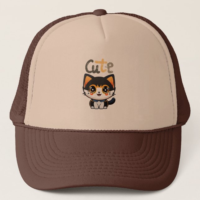 Cute black cat design| cats lovers | buy now... trucker hat (Front)