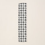 Cute Black Cat Expressions Pattern White Scarf<br><div class="desc">Cute black cat with different adorable expressions in classic black and white pattern.</div>