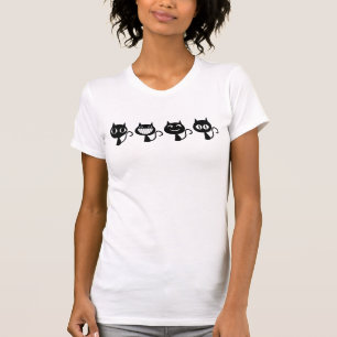 Cute Black Cat Expressions T-Shirt