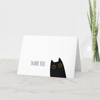 Cute Black Cat Folded Thank You Card