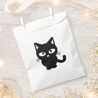 Cute Black Cat Friendly Kitty Halloween Favour Bags