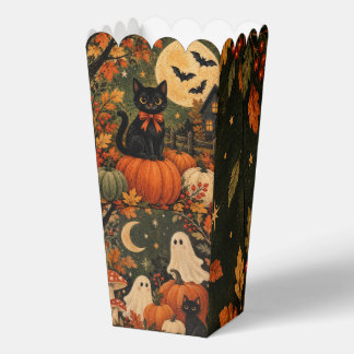 Cute Black Cat & Ghost Halloween Favor Box