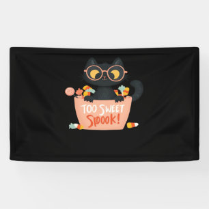 Cute Black Cat Halloween Candy Too Sweet Spook – P Banner