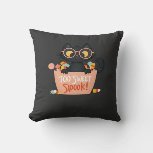 Cute Black Cat Halloween Candy Too Sweet Spook � P Cushion