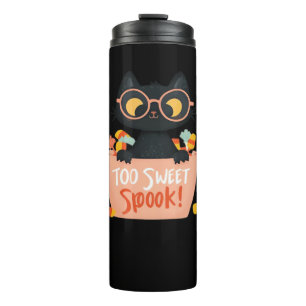 Cute Black Cat Halloween Candy Too Sweet Spook – P Thermal Tumbler