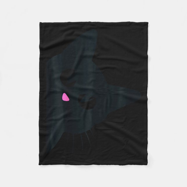 Cute Black Cat Halloween Costume Kitten Kids Toddl Fleece Blanket (Front)