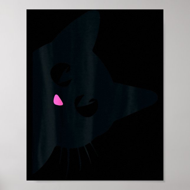 Cute Black Cat Halloween Costume Kitten Kids Toddl Poster (Front)