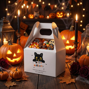 Cute Black Cat Halloween Favour Box