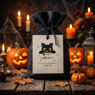 Cute Black Cat Halloween Favour Tags